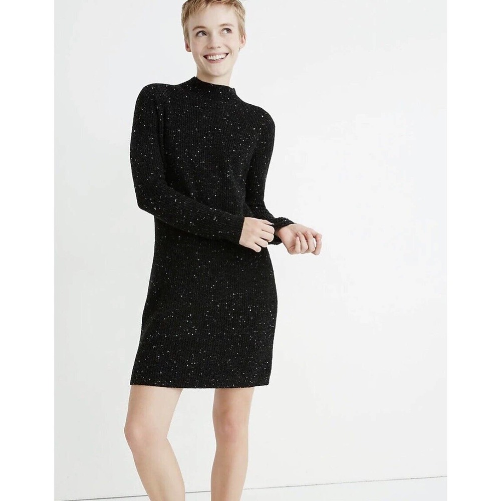 Madewell Donegal Northfield Mockneck Sweater Dress Women Medium Wool Blend